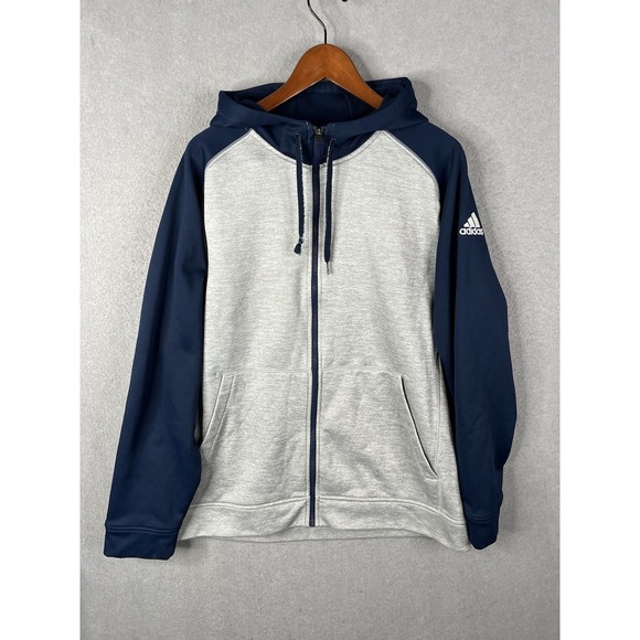 Adidas Team Issue Climawarm Zip up Hoodie Mens XL Blue & Gray - Picture 1 of 8